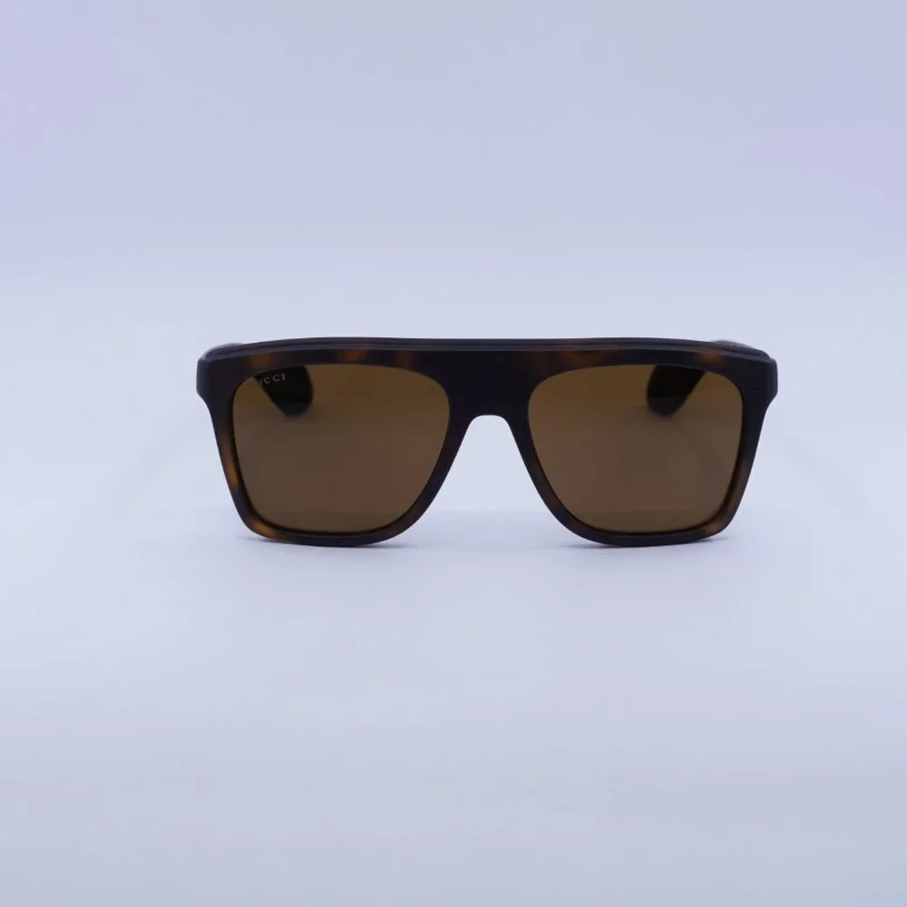 Gucci GG1570S 002 Sunglasses Matte Dark Havana Square Frame, Brown Lenses - Picture 2 of 11